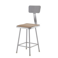 NPS 6324B NPS® 24" Heavy Duty Square Seat Steel Stool with Backrest