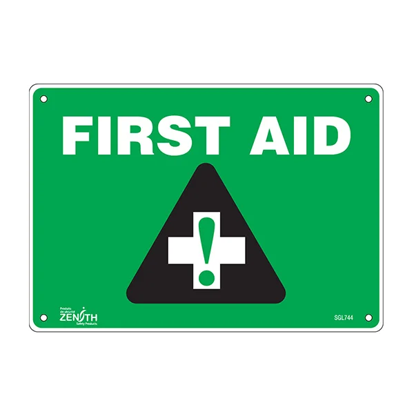 First Aid Sign - 10" x 7" - Plastic - English