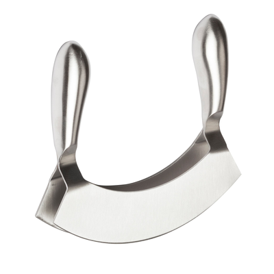 Winco KCC-4 6-9/10"L X 5-4/5"W X 1"H Mezzaluna Knife