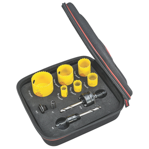 STARRETT KFC06041-N 10 Piece Hole Saw Kit - Fast Cut Electricians Kit