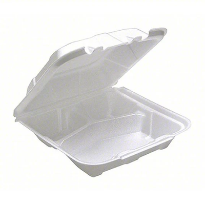 FSE 9x9x3, 3 Comp, WHT, U-Vent-Hinged Cont, Foam, 2/100/200, Plain-Regal, FS