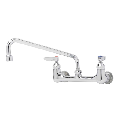 T & S Brass B-0231 Swivel Base Wall Mount Faucet, 12" Swing Nozz