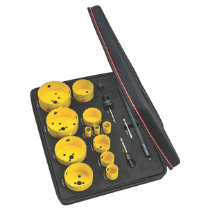 STARRETT KDC12061-N DCH Plumbers Kit w/ 12 Hole Saws and 5 Accessories