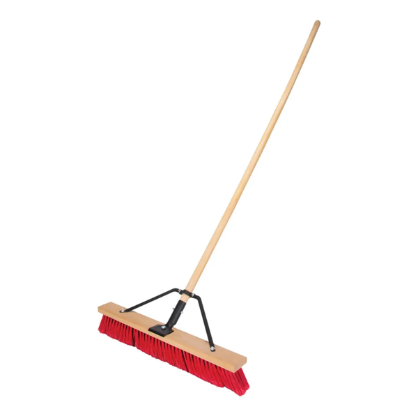 Push Broom Kit - 24" - Medium Sweep - PVC Bristles - 1" Handle