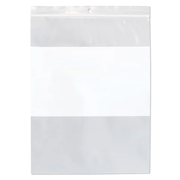 Reclosable Poly Bags with White Block - 9" x 12" - 4 mil