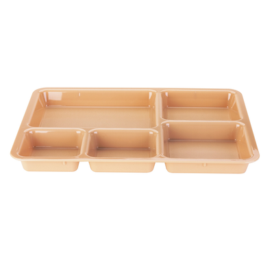 Cambro 1411CW133 Beige Polycarbonate Base Trays, 5 Compartment