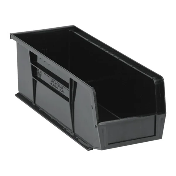 Storage Bin - Plastic - 5-1/2" x 14-3/4" x 5" - 50 lb Capacity - Black