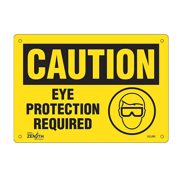 Eye Protection Required Sign - 10" x 7" - Plastic - English