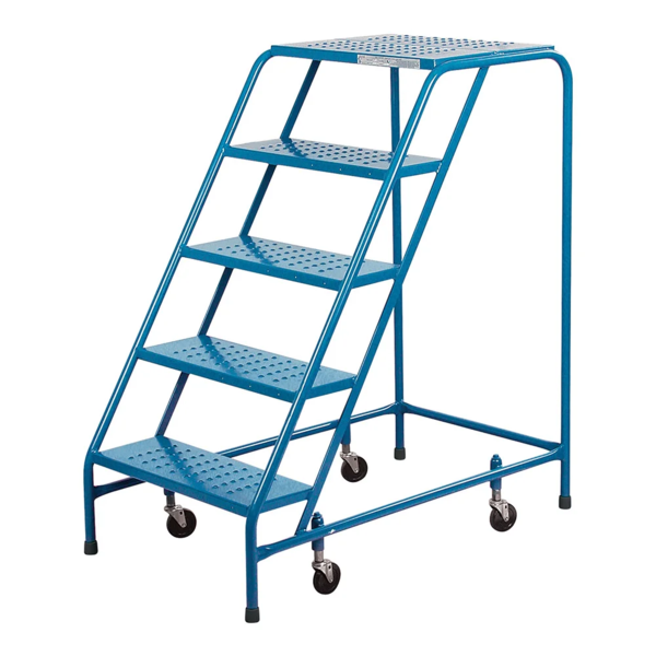 Rolling Step Ladder - Spring Loaded - 5 Step - 300 lb Capacity