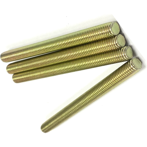 5/16" - 18 X 8" FULLY THREADED STRAIGHT ROD SAE J429 GR 8 ZINC TRIVALENT YELLOW
