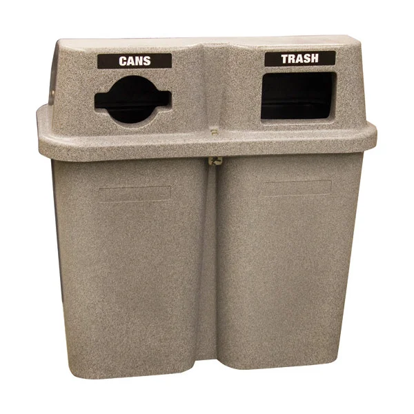 Bullseye™ Duo Recycling Station - 2 Stream - 60 Gallon - Sandstone