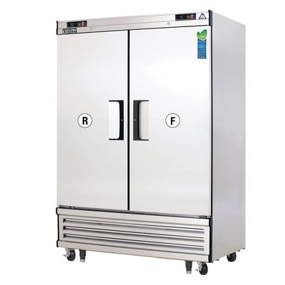 Everest EBRF2 54-1/8" Two-Door Solid Door Upright Reach-In Dual Temp Refrigerator/Freezer Combo, NSF