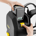 Karcher BVL 5/1 Bp battery being inserted into the backpack