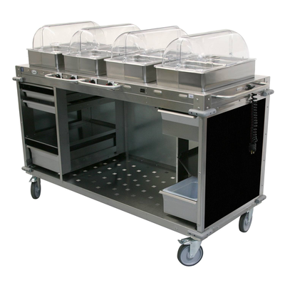 Cadco CBC-HHHH-L6-4 MobileServ® Mobile Hot Buffet Cart (4) Hot Full Size Buffet Servers