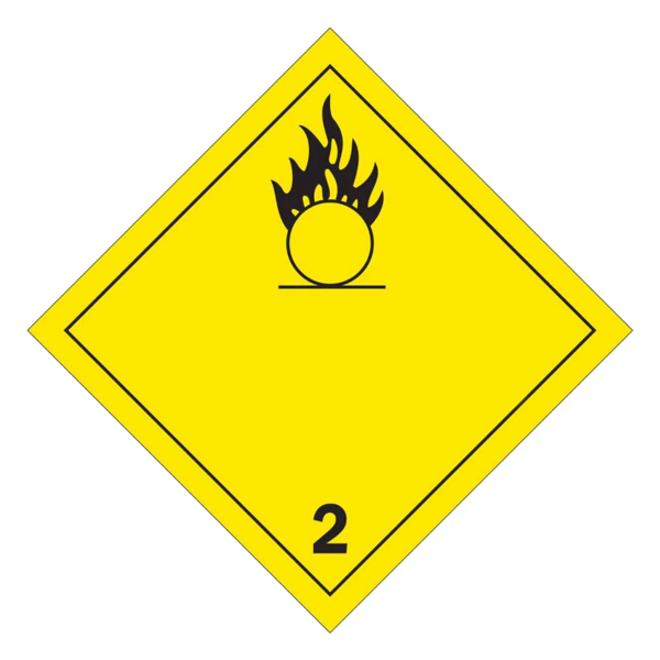 Oxygen Placard - 10-3/4" x 10-3/4" - Adhesive Vinyl - Class 2.2