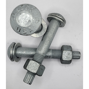 1 1/8" - 7 X 6 1/2" F3125 A325TC TWIST-OFF ASSEMBLY F1852 TYPE 1 ROUND HEAD BOLT A563 DH HEAVY HEX NUT AND F436 TYPE 1 WASHER MECHANICAL GALVANIZED