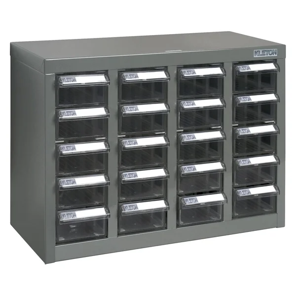 Parts Cabinet - Steel - 18-1/3" x 8-2/3" x 14" - 20 Drawer - Grey