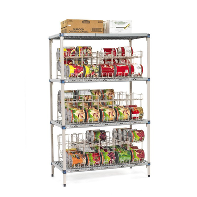 MetroMax Q MQCR244874 Industrial Plastic Shelving 4-Shelf Can Rack Unit, 24" x 48"