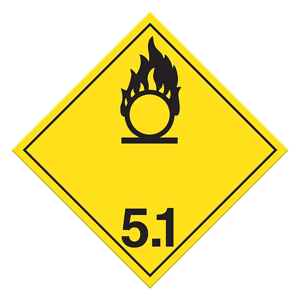 Oxidizing Substances Placard - 10-3/4" x 10-3/4" - Tagboard - Class 5.1