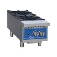Globe Countertop GHP12G 12" 2-Burner Gas Hot Plate