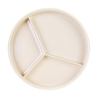 Thunder Group NS608-1T 81/4" Diameter x 11/4" Height 3-Section Deep Divided Server Tan (Lid Sold Separately)