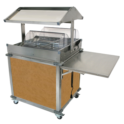 Cadco CBC-GG-2-L1 MobileServ® Deluxe Grab & Go Merchandising Cart 2-Sided Grab & Go Shelf On Top