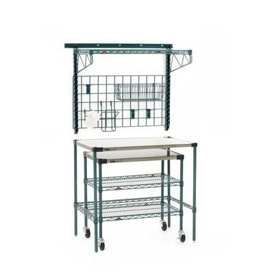 Metro SMSPM2436 SmartWall/Super Erecta Prep Station with Undercounter Mobile Prep Cart