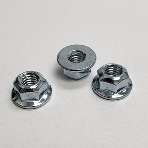 M6 - 1 DIN 6927 HEX FLANGE LOCK NUT ALL METAL TOPLOCK CLASS 8 ZINC TRIVALENT CLEAR WITH LUBRICANT