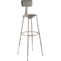 NPS 6430HB NPS® 32"-39" Height Adjustable Heavy Duty Vinyl Padded Steel Stool with Backrest