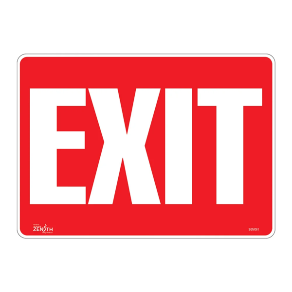 Exit Sign - 14" x 10" - Vinyl - English