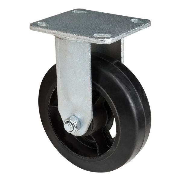 Mold-On Rubber Caster - Rigid - 6" Wheel