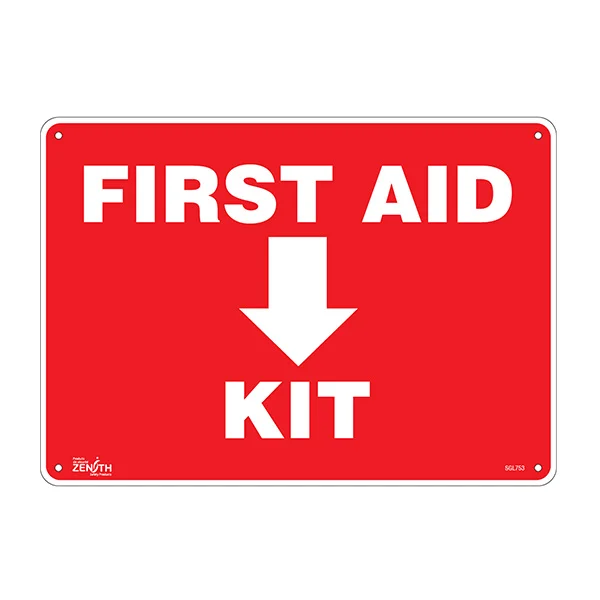 First Aid Kit Sign - 14" x 10" - Plastic - English