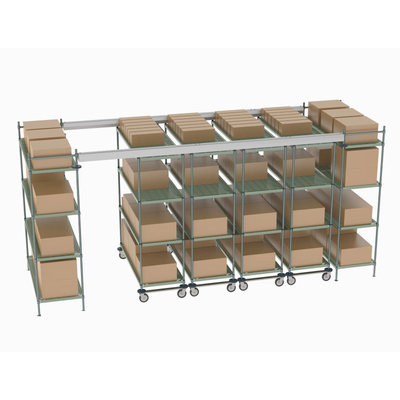 Metro TT16-E2460M2460P Top-Track Overhead Track Shelving Complete Kit for 16 ft. Spaces, 60" Wide Super Erecta Pro Shelves