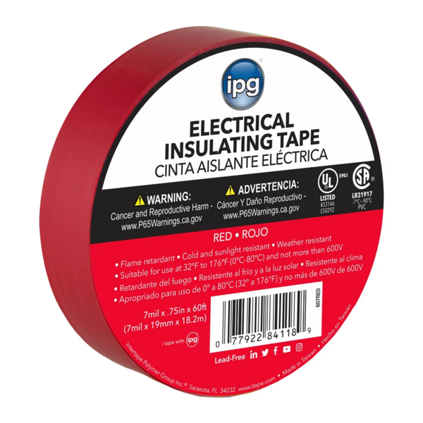 Electrical Tape - 18 mm x 20 m - Red