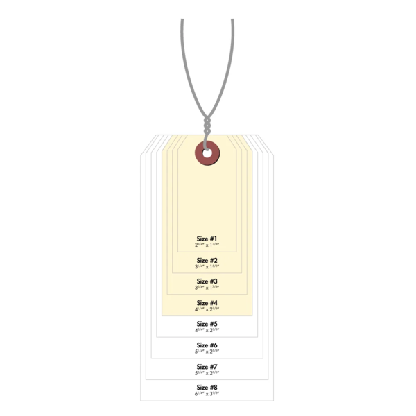 #4 Cardstock Tag Wired - Manila