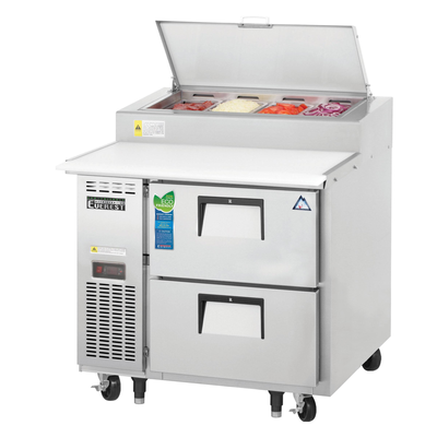 Everest EPPR1-D2 Swing Top Pizza Prep Table 4 Pans, 115v, NSF - 9 cu. ft.