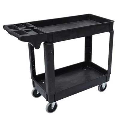 Shelf Cart - 40.7" x 16.9" x 33.5" - 550 lb Capacity - Plastic - 2 Shelf