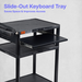 Luxor LP34LE-B ENDURA AV Three-Shelf Media Cart with Electrical