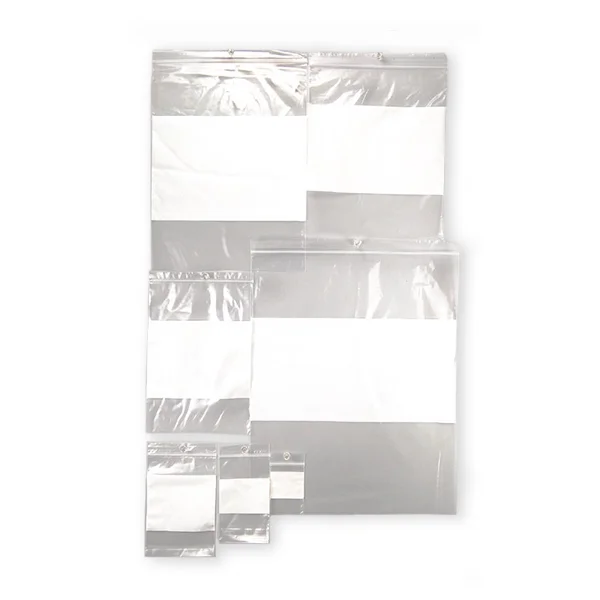 Reclosable Poly Bags with White Block - 12" x 15" - 2 mil