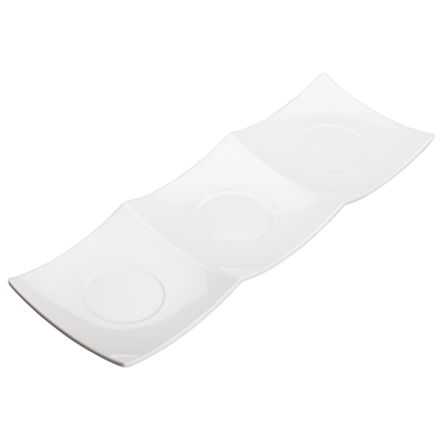 Winco WDM006-201 16-3/8" X 5-1/2" Trio Plate