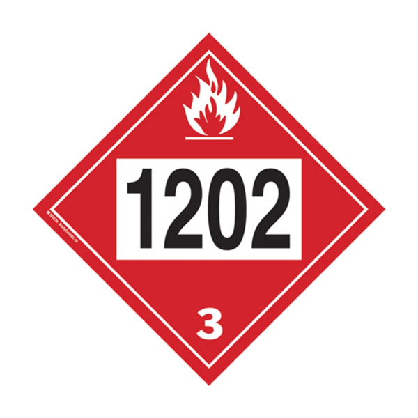 Flammable Liquid Fuel Oil Placard - 10-3/4" x 10-3/4" - Plastic/Vinyl - Class 3