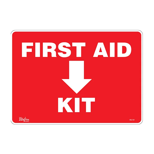 First Aid Kit Sign - 14" x 10" - Vinyl - English