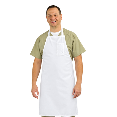 FSE 37" x 40" White Cotton Foodservice Apron
