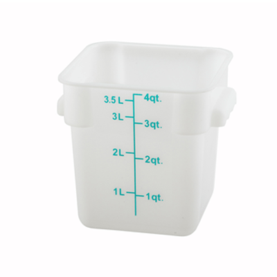 Winco PESC-4 White 4 qt Food Storage Container