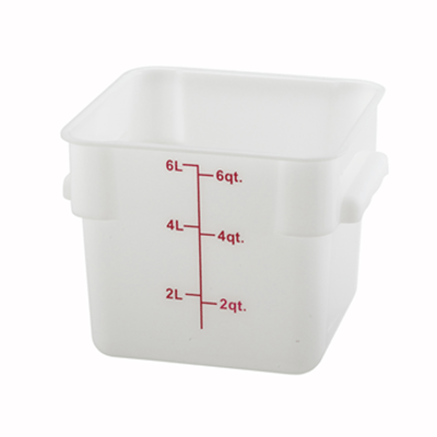 Winco PESC-6 White 6 qt Food Storage Container