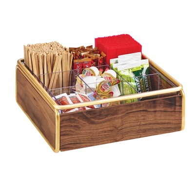 Cal-Mil 3707-46 12"W x 12"D x 4-1/2"H Mid-Century Condiment Organizer