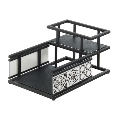 Cal-Mil 22068-85 2-compartment Granada Plate & Napkin Holder