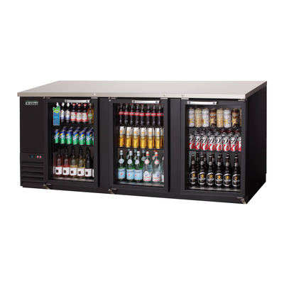 Everest EBB90G-24 Back Bar Cooler Cabinet 3 Glass Doors, 115v, NSF - 28 cu. ft.