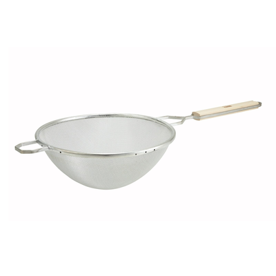 Winco MSTF-10S Stainless Steel Fine Single Mesh 10" Strainer