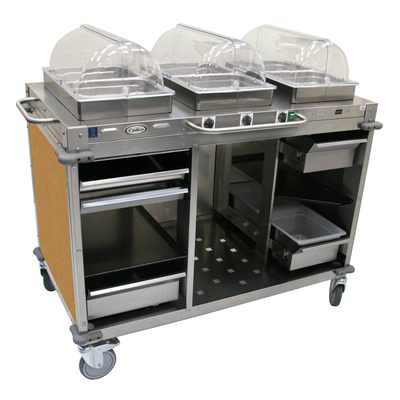 Cadco CBC-HHH-L1 MobileServ® Mobile Hot Buffet Cart (3) Hot Full Size Buffet Servers